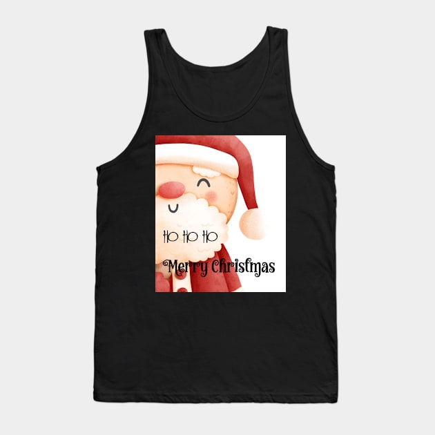 Cute Watercolor Santa Claus Tank Top by JanesCreations